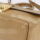 Miu Miu Hand Bag Leather 2way Beige Gold Auth 153125-12