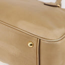 Miu Miu Hand Bag Leather 2way Beige Gold Auth 153125-14