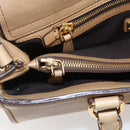 Miu Miu Hand Bag Leather 2way Beige Gold Auth 153125-18