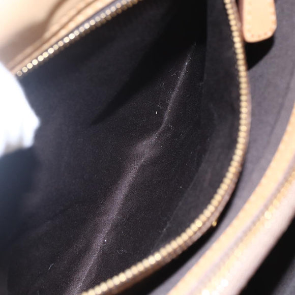 Miu Miu Hand Bag Leather 2way Beige Gold Auth 153125