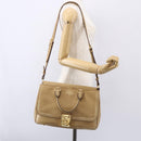 Miu Miu Hand Bag Leather 2way Beige Gold Auth 153125-27