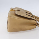 Miu Miu Hand Bag Leather 2way Beige Gold Auth 153125-5