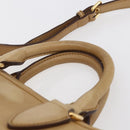Miu Miu Hand Bag Leather 2way Beige Gold Auth 153125-8