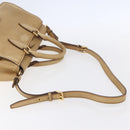 Miu Miu Hand Bag Leather 2way Beige Gold Auth 153125-9