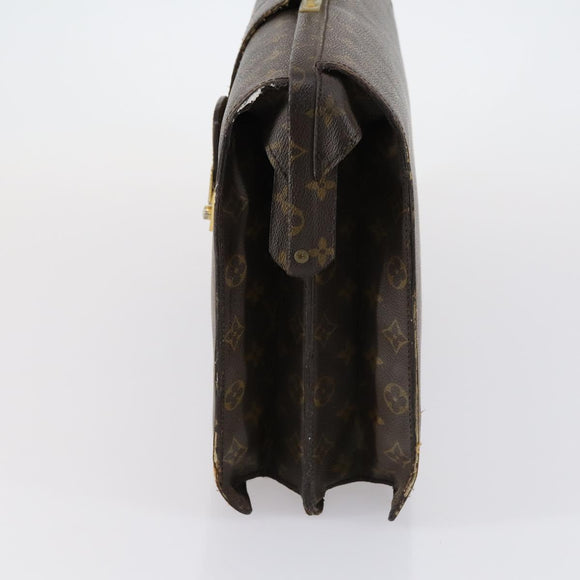 LOUIS VUITTON Monogram Serviette Fermoir Business Bag M53305 LV Auth 153130