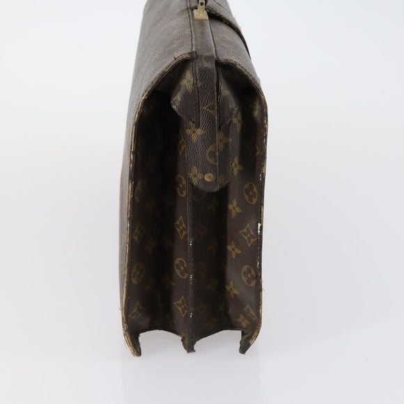 LOUIS VUITTON Monogram Serviette Fermoir Business Bag M53305 LV Auth 153130