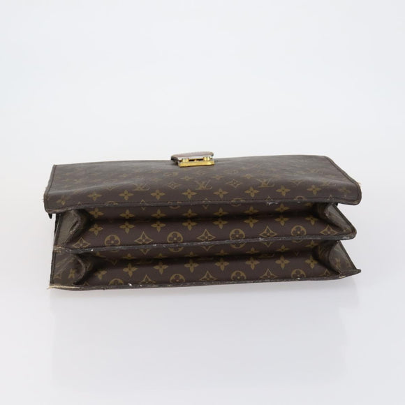 LOUIS VUITTON Monogram Serviette Fermoir Business Bag M53305 LV Auth 153130