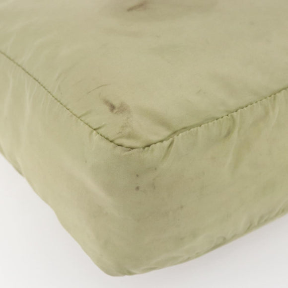 PRADA Tote Bag Nylon Green Silver Auth 153132