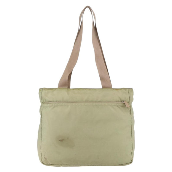 PRADA Tote Bag Nylon Green Silver Auth 153132