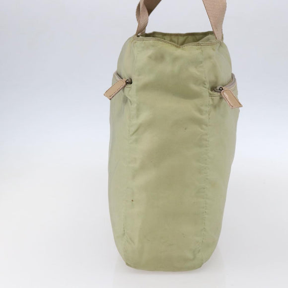 PRADA Tote Bag Nylon Green Silver Auth 153132