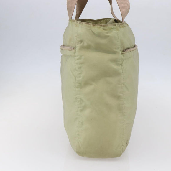 PRADA Tote Bag Nylon Green Silver Auth 153132