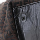 FENDI Zucchino Canvas Tote Bag Brown Silver Auth 153133-15