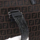FENDI Zucchino Canvas Tote Bag Brown Silver Auth 153133-16