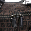 FENDI Zucchino Canvas Tote Bag Brown Silver Auth 153133-17