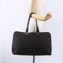 FENDI Zucchino Canvas Tote Bag Brown Silver Auth 153133-25