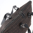 FENDI Zucchino Canvas Tote Bag Brown Silver Auth 153133-6
