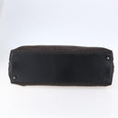 FENDI Zucchino Canvas Tote Bag Brown Silver Auth 153133-9