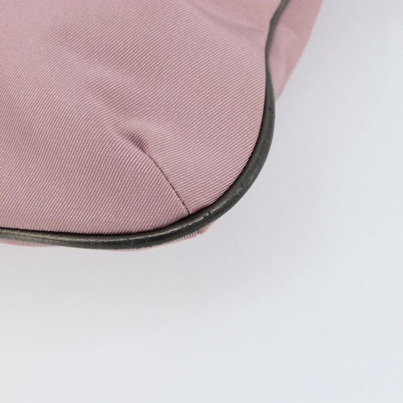 BURBERRY Nova Check Shoulder Bag Nylon Pink Silver Auth 153134