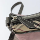 BURBERRY Nova Check Shoulder Bag Nylon Pink Silver Auth 153134-14