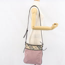 BURBERRY Nova Check Shoulder Bag Nylon Pink Silver Auth 153134-23