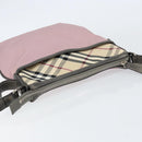 BURBERRY Nova Check Shoulder Bag Nylon Pink Silver Auth 153134-6