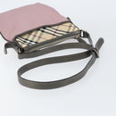 BURBERRY Nova Check Shoulder Bag Nylon Pink Silver Auth 153134-7