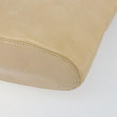 PRADA Chain Shoulder Bag Leather Beige Silver Auth 153137-10