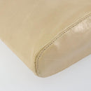 PRADA Chain Shoulder Bag Leather Beige Silver Auth 153137-11