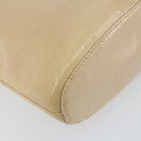 PRADA Chain Shoulder Bag Leather Beige Silver Auth 153137-13