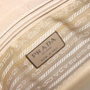 PRADA Chain Shoulder Bag Leather Beige Silver Auth 153137-15
