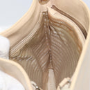 PRADA Chain Shoulder Bag Leather Beige Silver Auth 153137-17