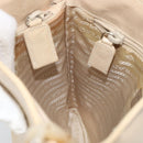PRADA Chain Shoulder Bag Leather Beige Silver Auth 153137-18