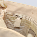 PRADA Chain Shoulder Bag Leather Beige Silver Auth 153137-19
