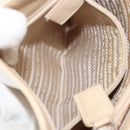 PRADA Chain Shoulder Bag Leather Beige Silver Auth 153137-20