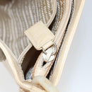 PRADA Chain Shoulder Bag Leather Beige Silver Auth 153137-21