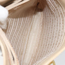 PRADA Chain Shoulder Bag Leather Beige Silver Auth 153137-23