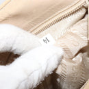 PRADA Chain Shoulder Bag Leather Beige Silver Auth 153137-24