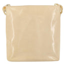 PRADA Chain Shoulder Bag Leather Beige Silver Auth 153137-3