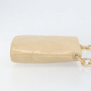 PRADA Chain Shoulder Bag Leather Beige Silver Auth 153137-4