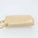 PRADA Chain Shoulder Bag Leather Beige Silver Auth 153137-5