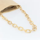 PRADA Chain Shoulder Bag Leather Beige Silver Auth 153137-7