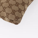 GUCCI GG Canvas Waist Bag Beige Silver 28566 Auth 153142-15