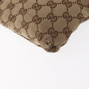 GUCCI GG Canvas Waist Bag Beige Silver 28566 Auth 153142-16