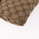 GUCCI GG Canvas Waist Bag Beige Silver 28566 Auth 153142-17