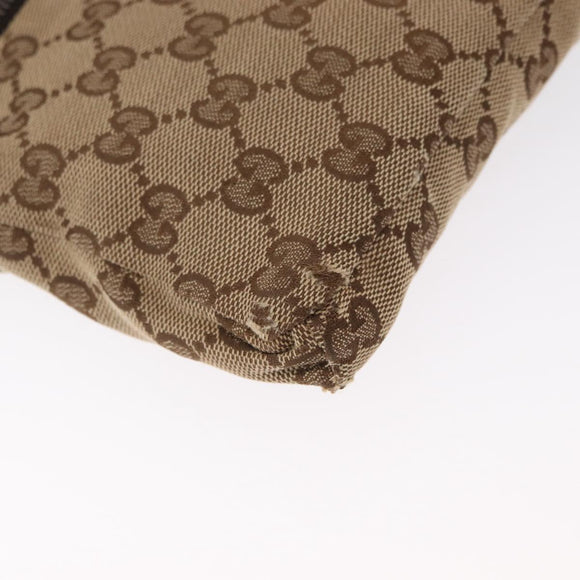 GUCCI GG Canvas Waist Bag Beige Silver 28566 Auth 153142