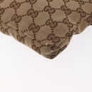 GUCCI GG Canvas Waist Bag Beige Silver 28566 Auth 153142-8