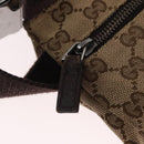 GUCCI GG Canvas Waist Bag Beige Silver 28566 Auth 153142-18
