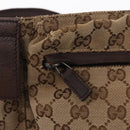 GUCCI GG Canvas Waist Bag Beige Silver 28566 Auth 153142-10