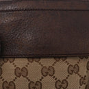 GUCCI GG Canvas Waist Bag Beige Silver 28566 Auth 153142-19