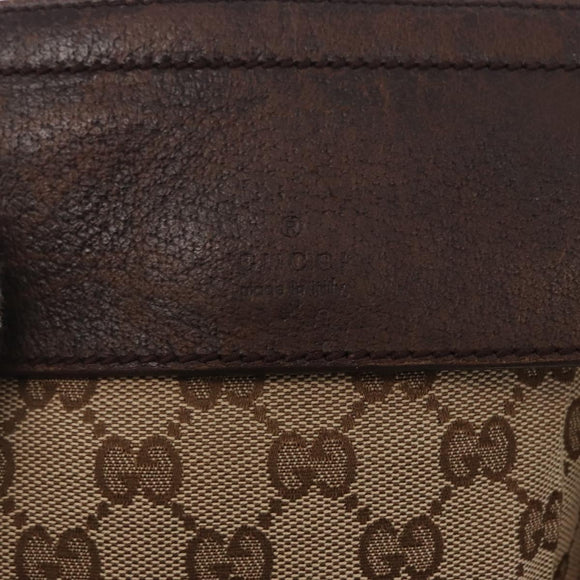 GUCCI GG Canvas Waist Bag Beige Silver 28566 Auth 153142